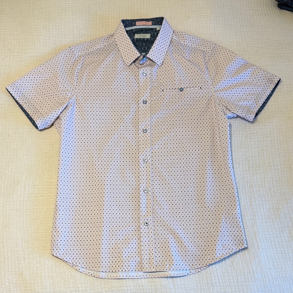 7 Diamonds Light Pink and Blue Patterned Shirt